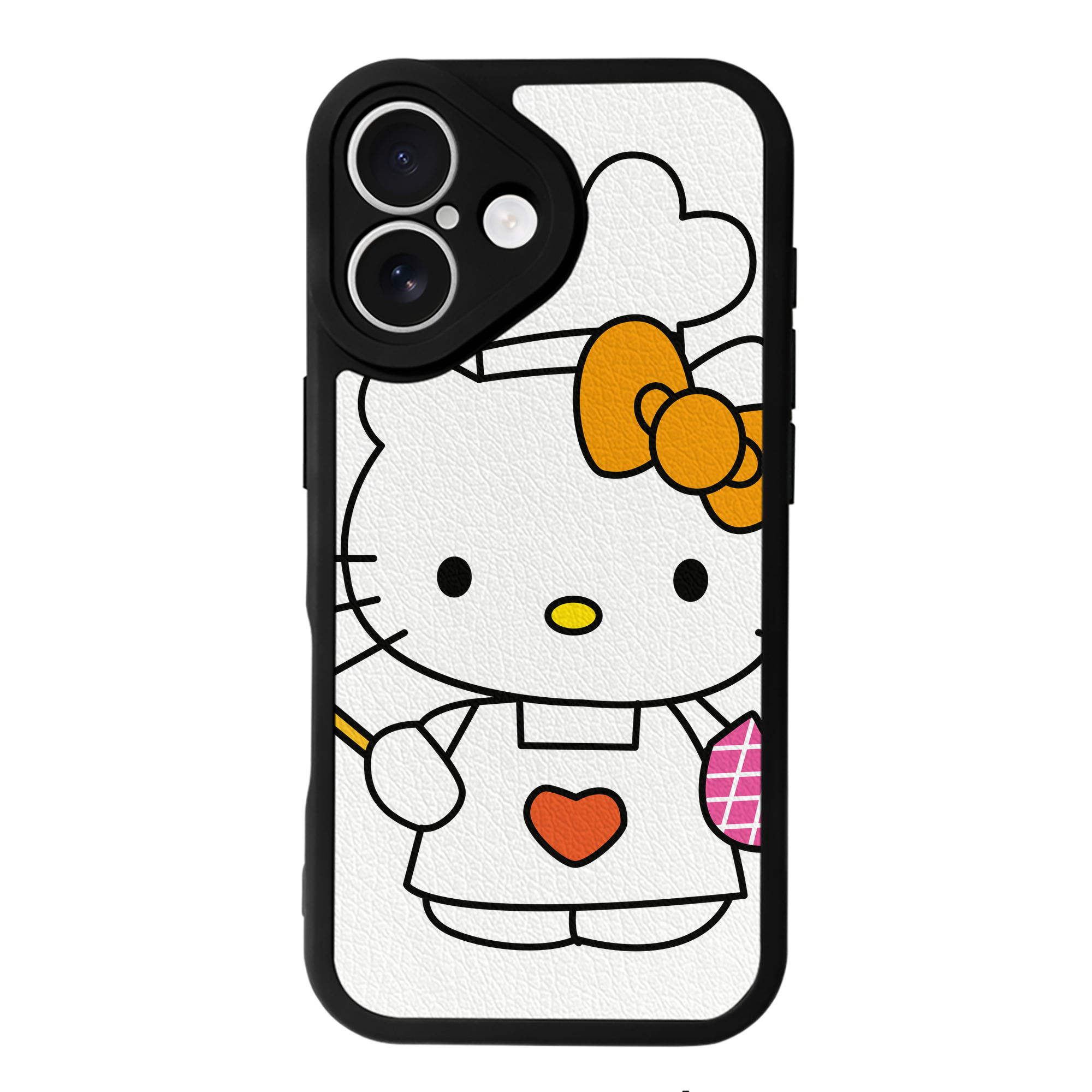 （画像用） Hello Kitty ハローキティ 【iPhone 16シリーズ対応】シリコンスマホケース（レザー調） 材質：シリコン
